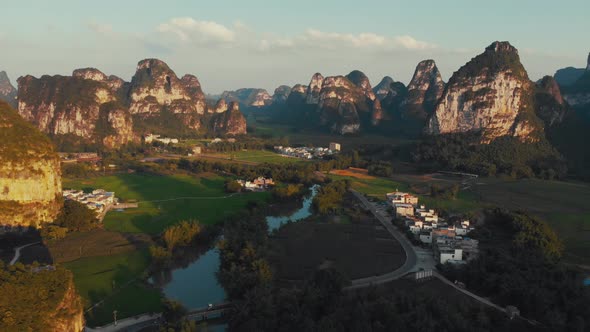 Settlement in beautiful valley alt