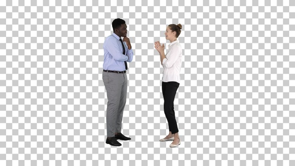 Business Woman Giving Some Ideas to Her Boss, Alpha Channel alt