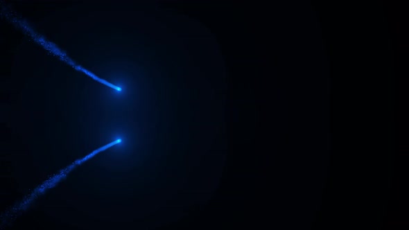 Blue glowing magic particles trail abstract animation.