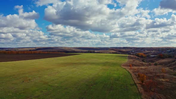 Aerial Photography Sky Clouds Agro Village