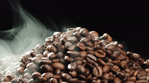 Steaming Roasted Coffee Close Up alt