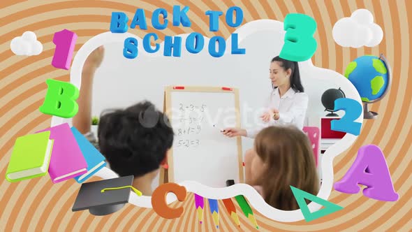 Animation about school with a transparent background