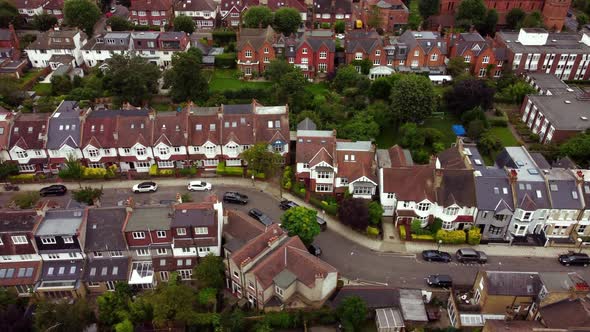 Aerial View of a Residential Area in Balham South London