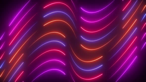 Neon Curved Wavy Lines