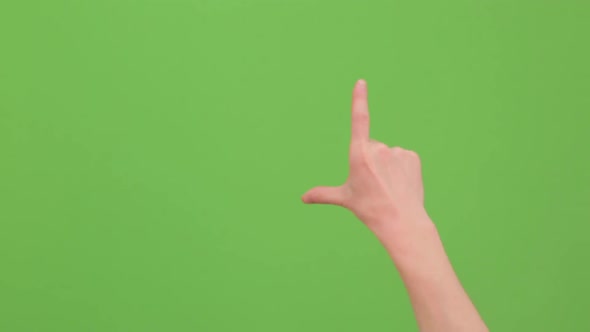 Hand Performed Multiple Multi Touch Trash and Close,gestures on Green Screen Background. Real Time alt