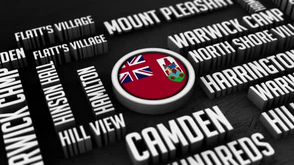 Bermuda Cities Word Cloud Collage In 3D alt