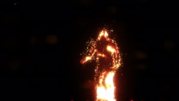 Dancing Fire Sexy Man Particles