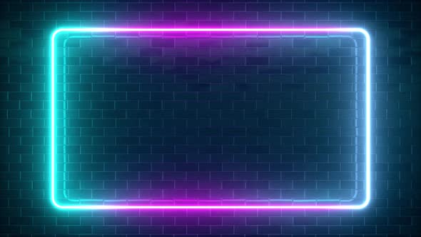 Rectangular Neon Sparkling Luminous Shape, Motion Graphics | VideoHive