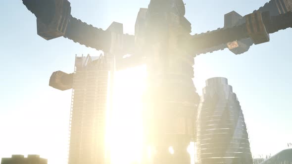 Alien Spacecraft Above the City alt