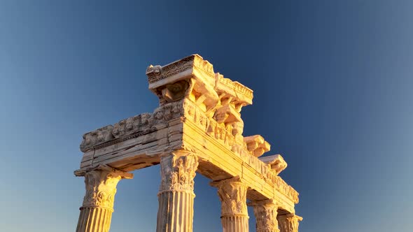 Temple of Apollo aerial view 4 K Turkey Side alt