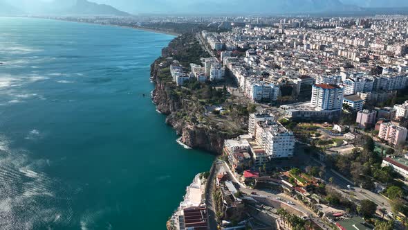 The City at The Foot of the Mountains Antalya Turkey Aerıal Vıew 4 K alt