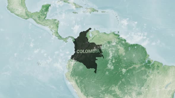 Globe Map of Colombia with a label