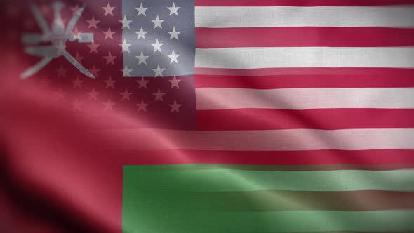 USA Oman Flag Loop Background 4K
