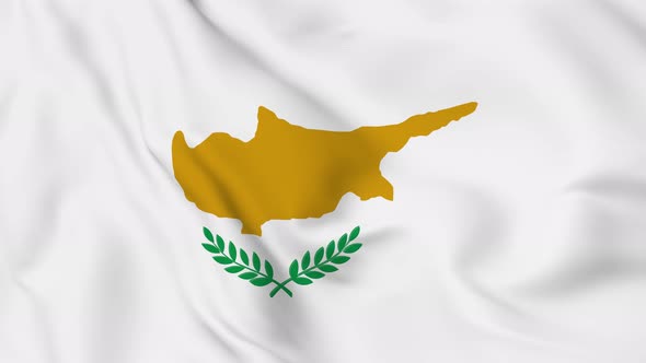 Cyprus flag seamless closeup waving animation. Vd 2038
