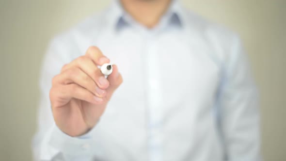 Illegal, Businessman Writing on Transparent Screen alt