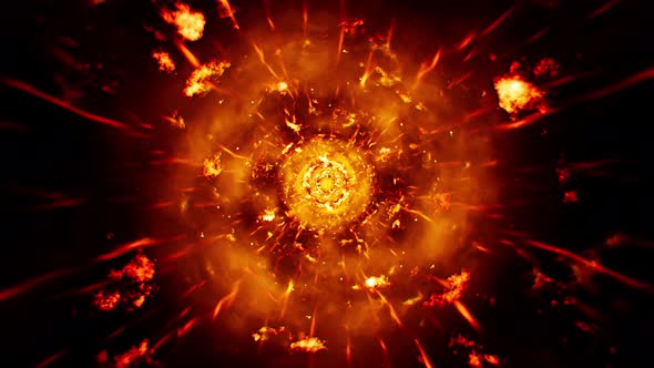 Burning and Flaring Fire Mist Tunnel Loop 4K alt