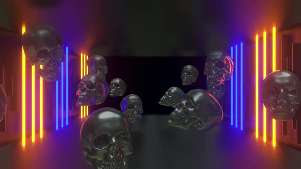 Skulls Laser Tunnel 03 4k