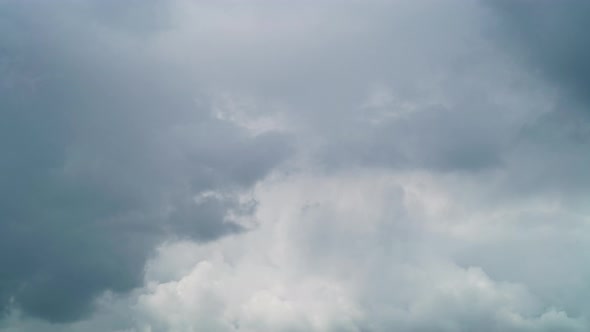 Timelapse of Dramatic Thunderclouds Flowing in the Sky