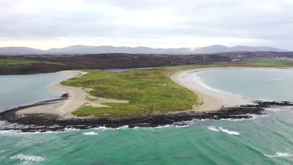 Aerial View of Cashelgolan Beach Castlegoland By Portnoo in County Donegal  Ireland alt