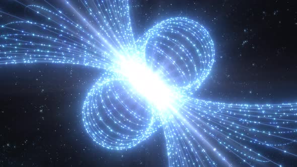 Beautiful Magnetic Force Field Lines of Quasar Energy Star in Space ...