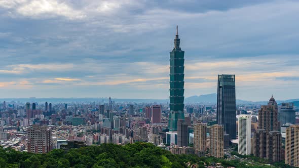 time lapse of city view in Taipei, Taiwan