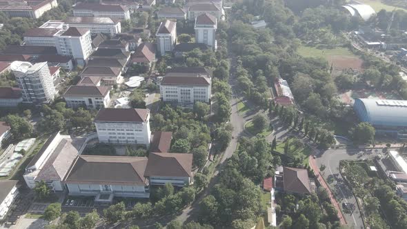 Aerial View of Universitas Gadjah Mada in Yogyakarta, Indonesia. alt