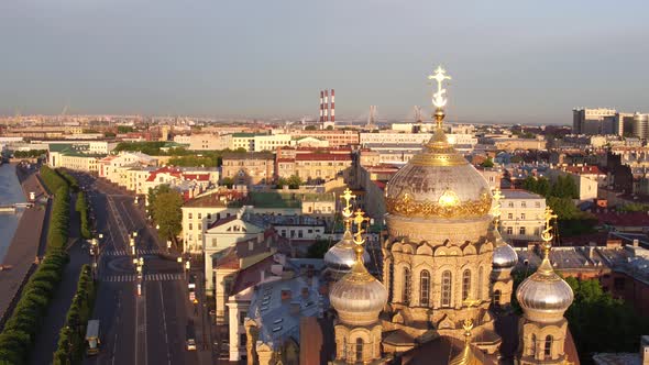 Aerial View Of Cathedral Church On The Embankment, St. Petersburg 158 alt
