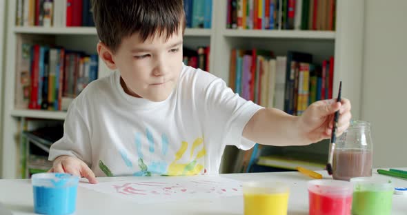 Left Handed Child Painting Picture