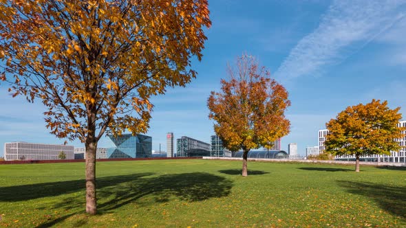 Day Time Lapse of autumn season, Berlin, Germany