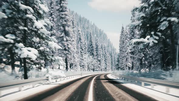 Driving Through A Beautiful Snowy Winter Wonderland alt