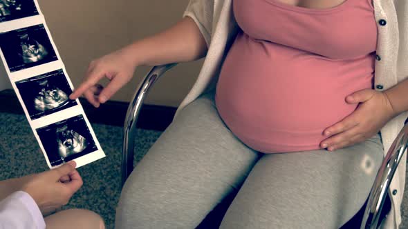 Pregnant Woman and Gynecologist Doctor at Hospital alt