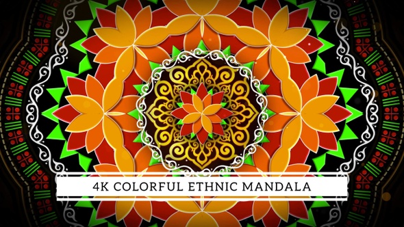 4K Colorful Ethnic Mandala