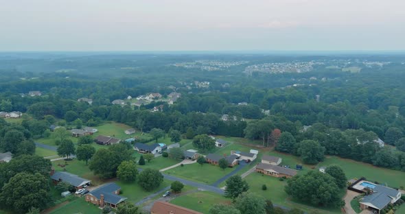 Panorama View Residential Neighborhood District in American Town in Boiling Springs SC US alt