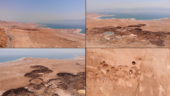 Sinkholes And Dead Sea Landscpe Aerial View Pack alt