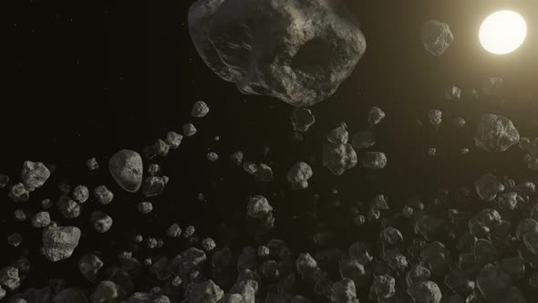 Asteroids Field Space Background 02
