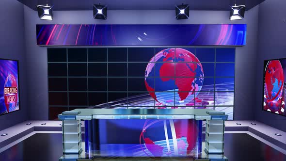 3d Virtual News Studio Broadcaster Table With News Background 3 By Mus Graphic