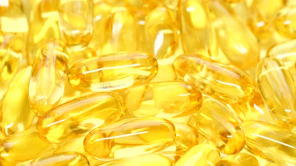 Closeup Omega 3 Fish Oil Pills Background Vitamin E Natural Capsules Texture