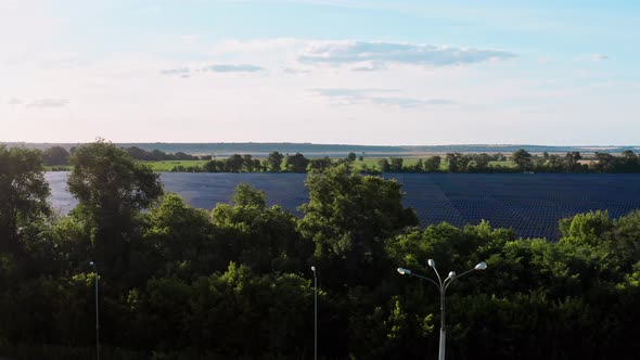 Aerial Top View of a Solar Panels Power Plant alt
