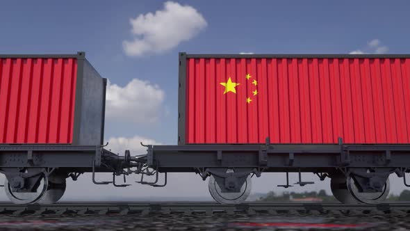 Containers with the Flag of China alt