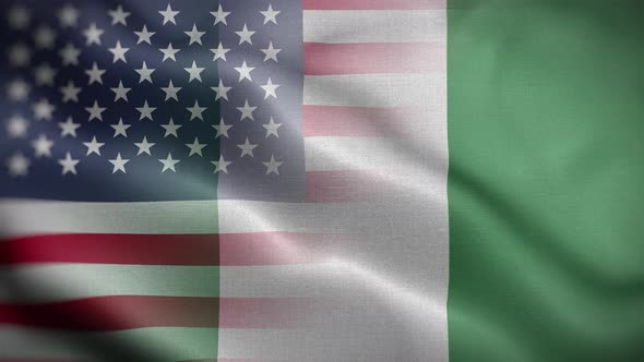 USA Nigeria Flag Loop Background 4K