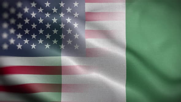 USA Nigeria Flag Loop Background 4K alt