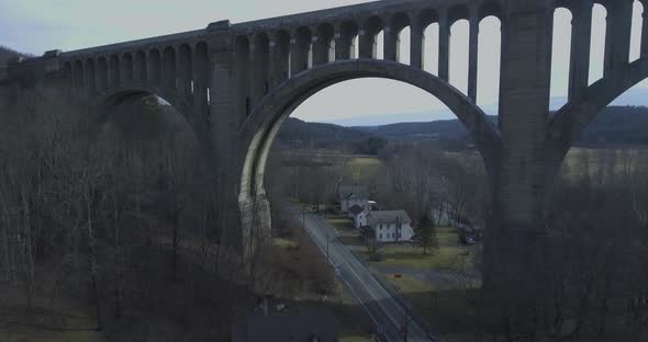 Drone Flys Backwards Through Viaduct With Warp Speed