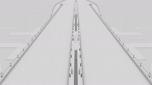 Modern Abstract Overhead View 3D Rendered Stylized Highway Loop