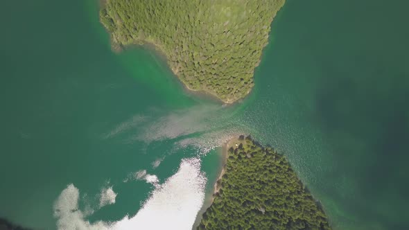 Aerial Footage of the Black Lake in National Park Durmitor