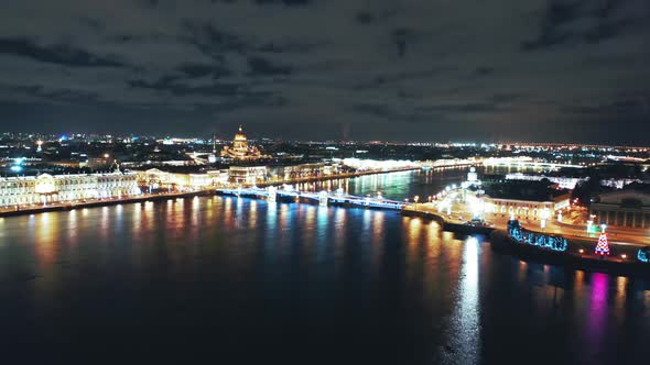 Aerial View of Palace Bridge, St Petersburg, Russia