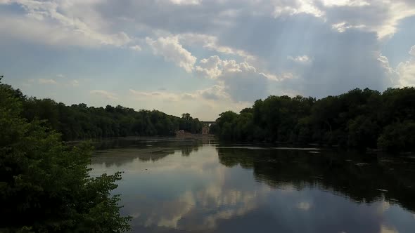 Aerial view of the Étangs de Commelles in Hauts-de-France alt