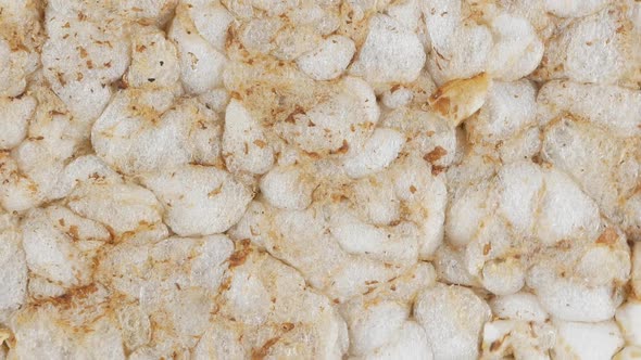 Dry Buckwheat crispbread round stack close up texture alt