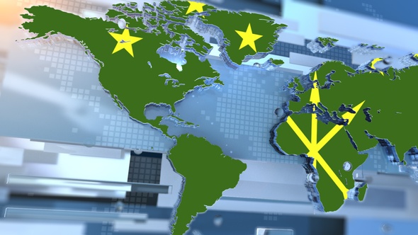 Adygea Flag Inside The Shape Of World Map Transition alt