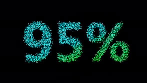 95% sale animated with glowing particle