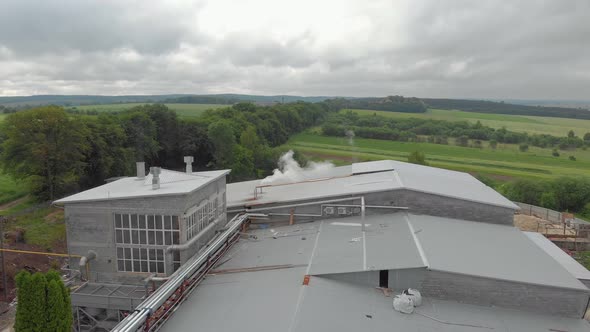 Chimney On The Building Roof alt